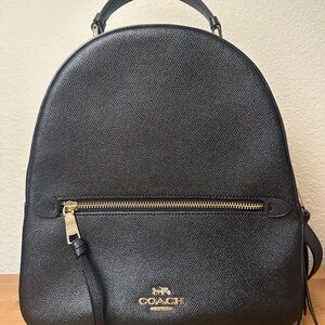 Coach Black Textured Leather Backpack